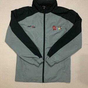 Vintage M&M’s Nascar Joe Gibbs #18 Racing Full Zip Hooded Jacket Gray Sz S
